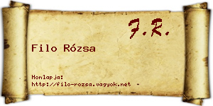Filo Rózsa névjegykártya