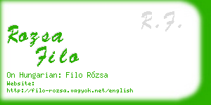 rozsa filo business card