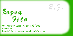 rozsa filo business card